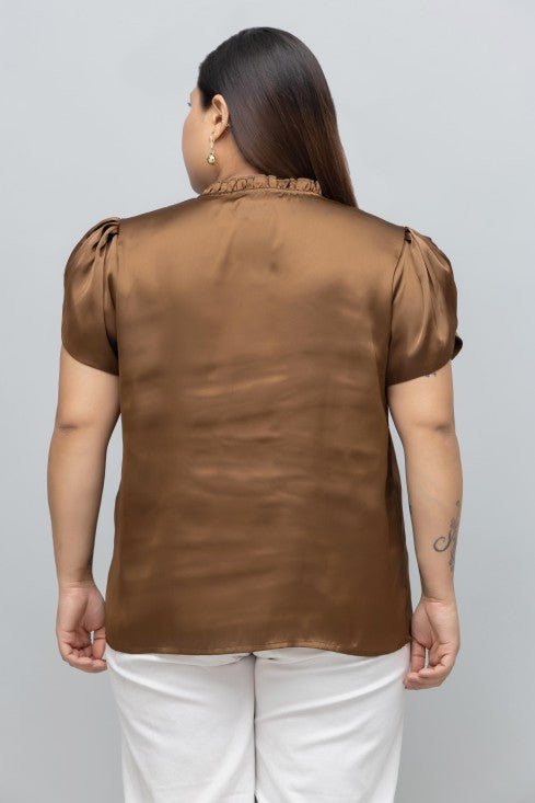 Tulip Sleeves Satin Top