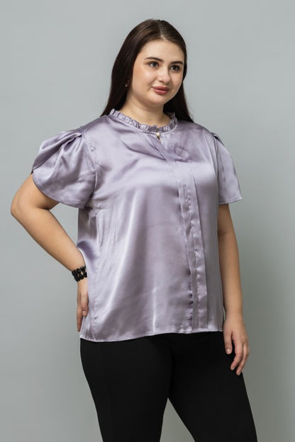 Tulip Sleeves Satin Top