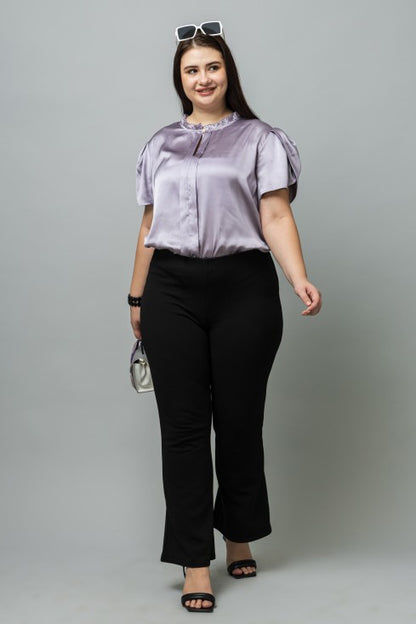 Tulip Sleeves Satin Top