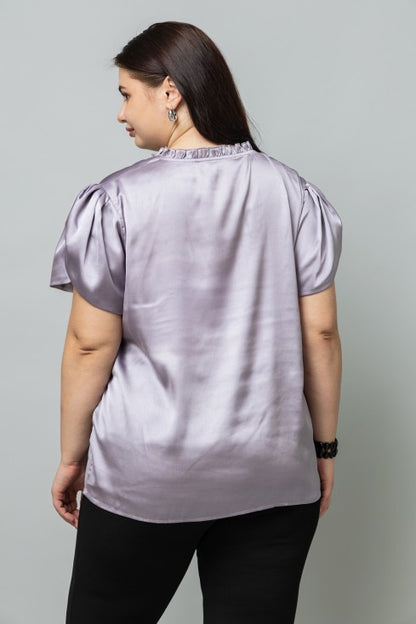 Tulip Sleeves Satin Top