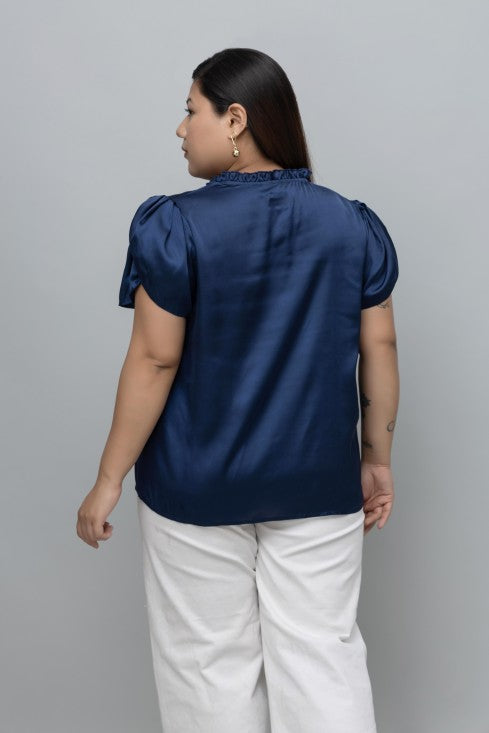 Tulip Sleeves Satin Top