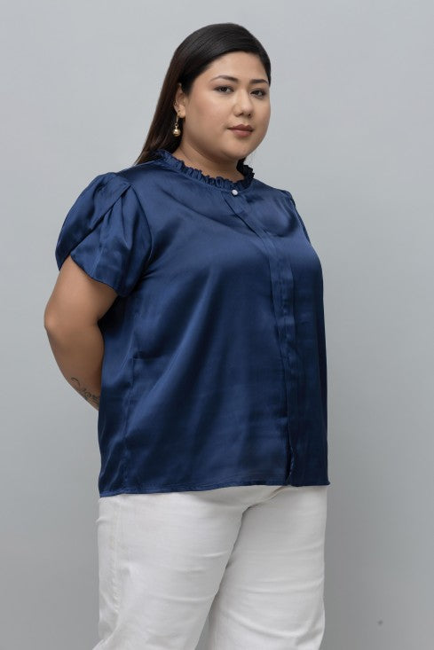 Tulip Sleeves Satin Top