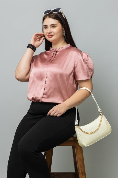 Tulip Sleeves Satin Top