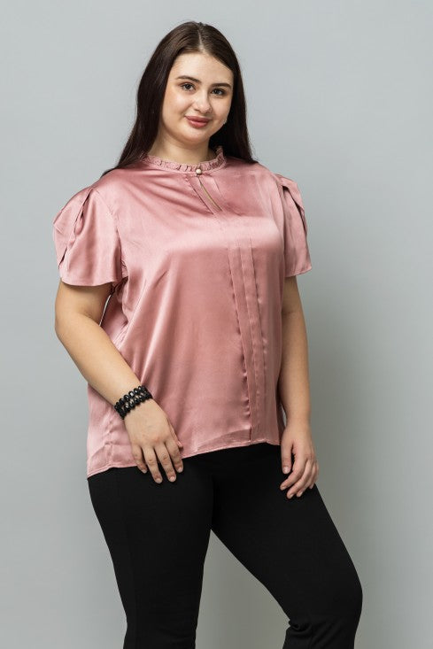 Tulip Sleeves Satin Top