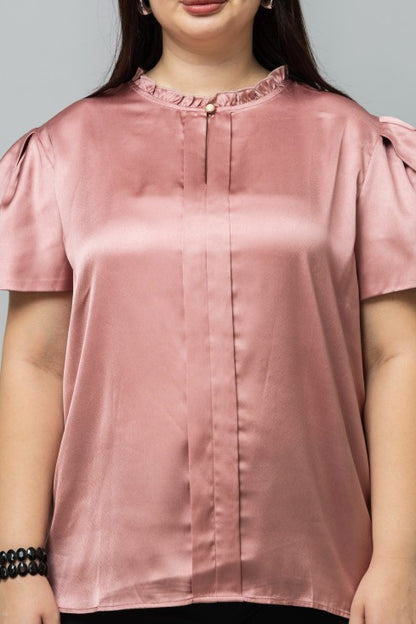 Tulip Sleeves Satin Top