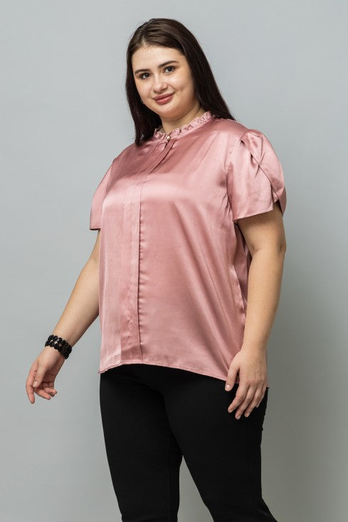 Tulip Sleeves Satin Top