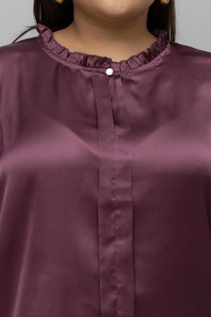 Tulip Sleeves Satin Top