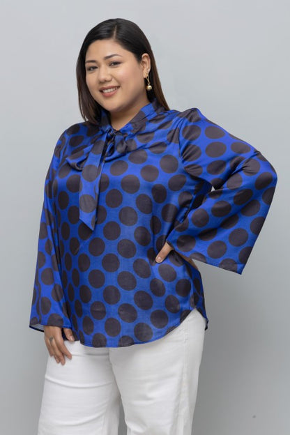 Polka Print Tie Top