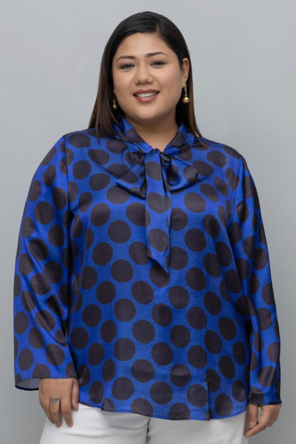 Polka Print Tie Top