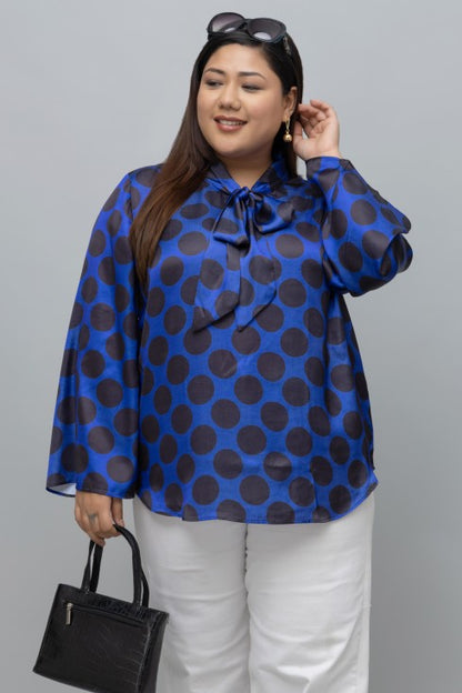 Polka Print Tie Top