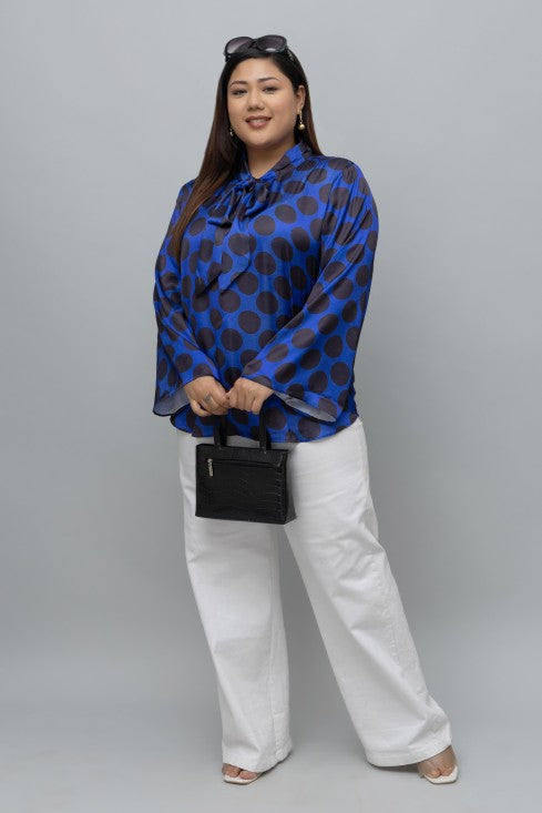 Polka Print Tie Top
