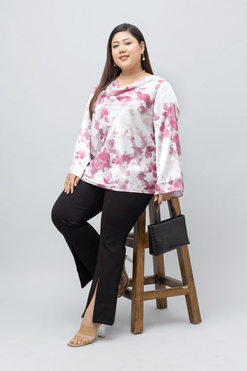 Floral Print Satin Top