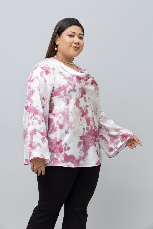 Floral Print Satin Top