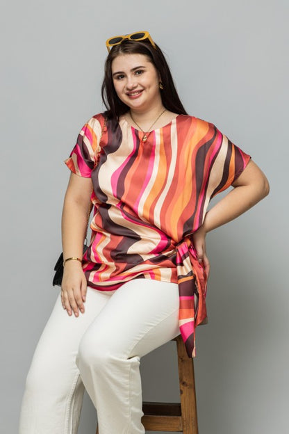 Printed Satin Top