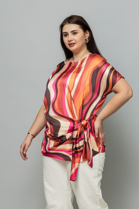 Printed Satin Top