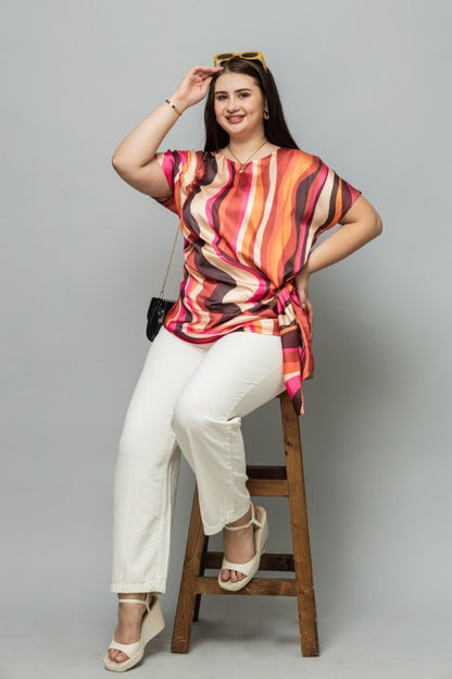 Printed Satin Top