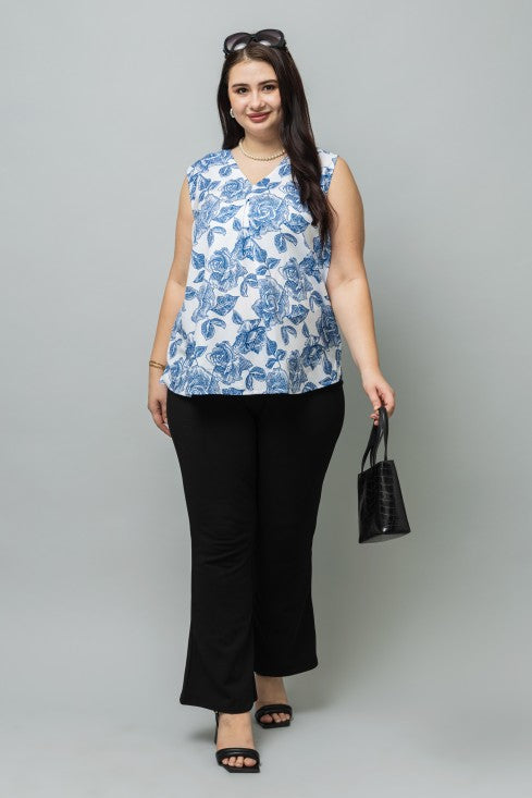 Front Pleated Sleeveless Top