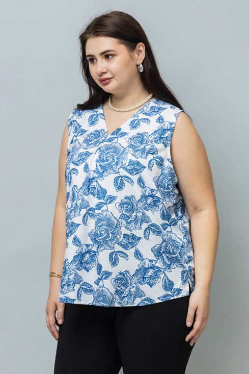 Front Pleated Sleeveless Top