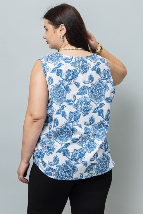 Front Pleated Sleeveless Top