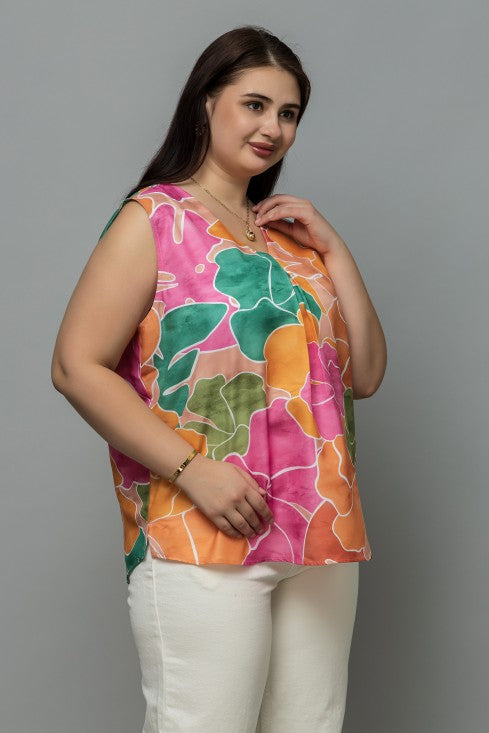 Front Pleated Sleeveless Top