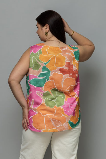Front Pleated Sleeveless Top