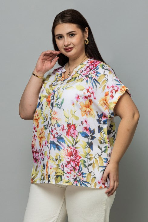 Front Open Band Collar Top