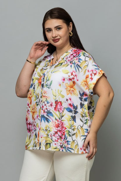 Front Open Band Collar Top