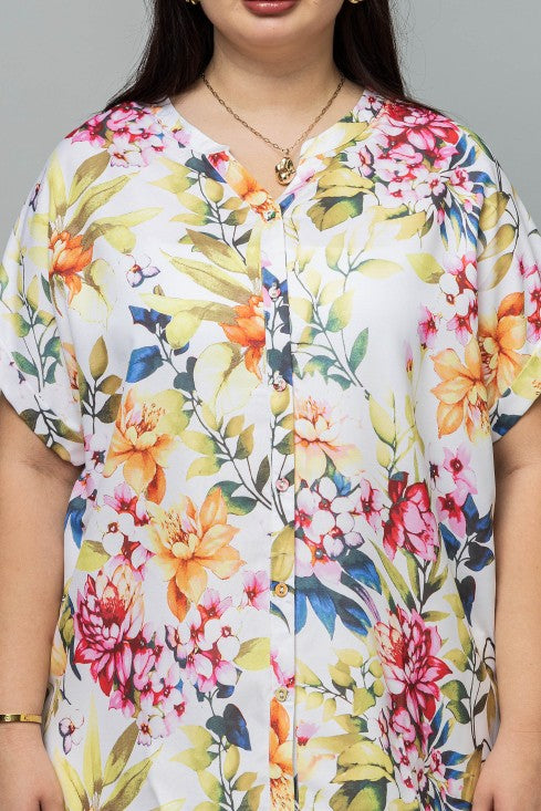 Front Open Band Collar Top