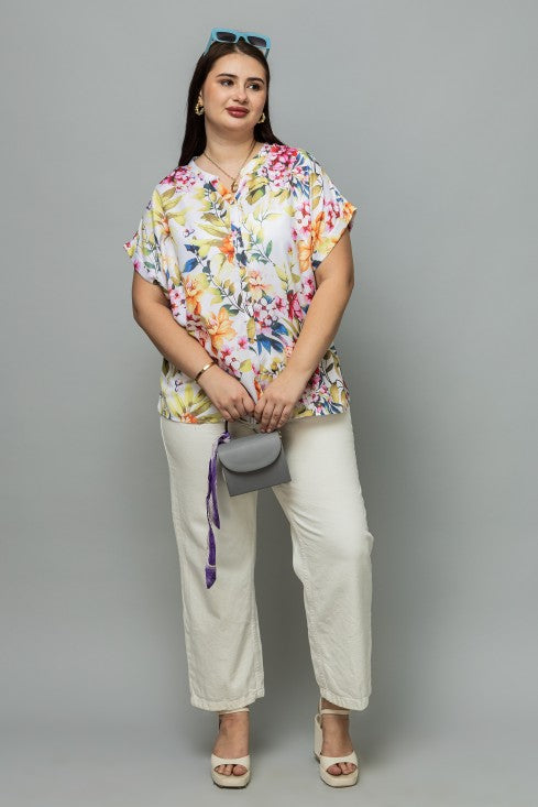 Front Open Band Collar Top