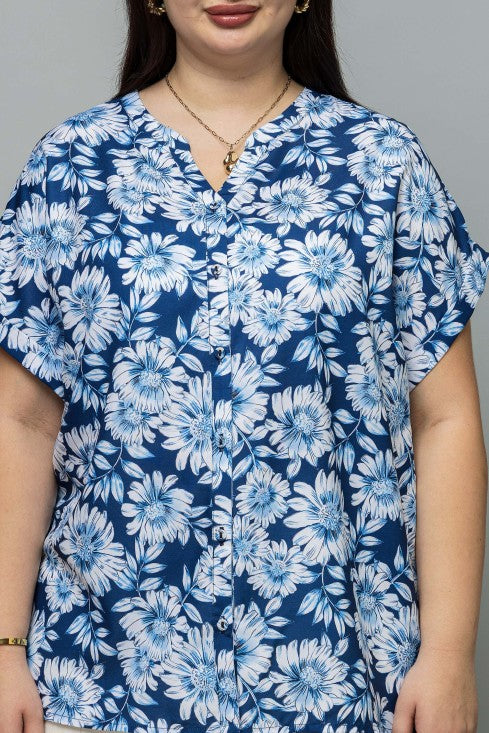 Front Open Band Collar Top