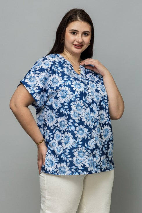 Front Open Band Collar Top