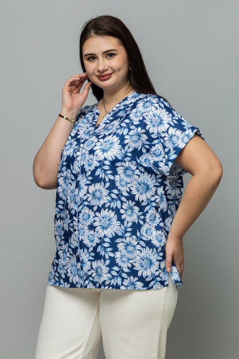 Front Open Band Collar Top