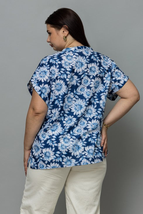Front Open Band Collar Top
