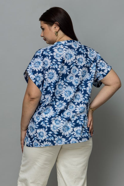 Front Open Band Collar Top