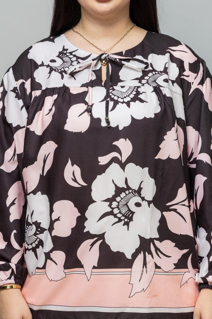 Tie-Up Neck Puff Sleeves Top