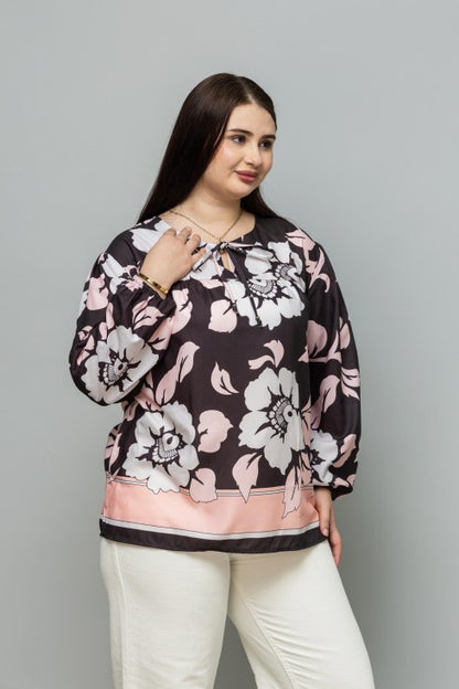 Tie-Up Neck Puff Sleeves Top