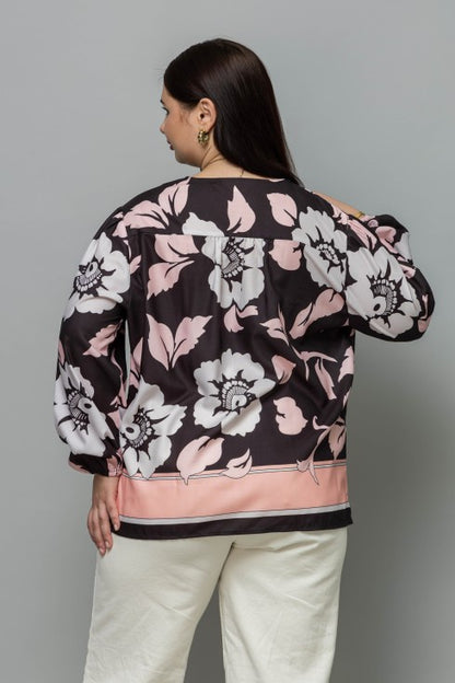 Tie-Up Neck Puff Sleeves Top