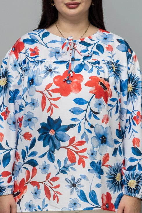 Tie-Up Neck Puff Sleeves Top