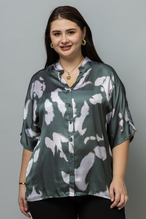 Front Open Short Sleeve Top