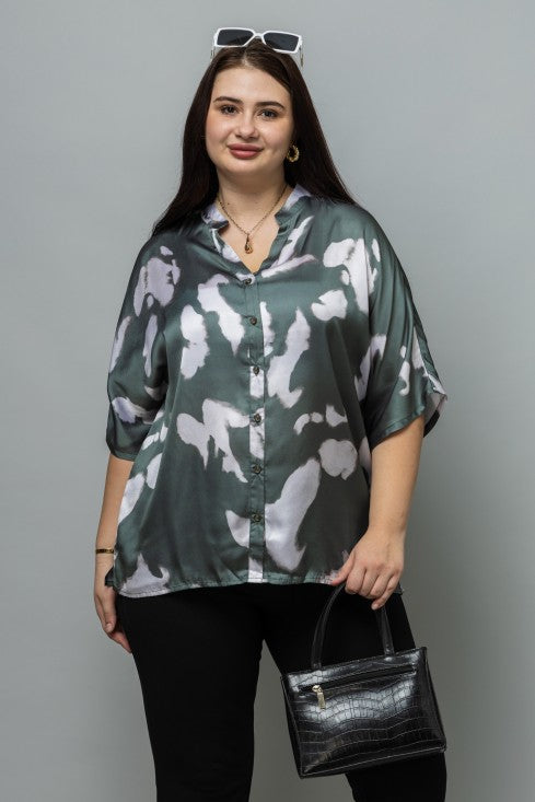 Front Open Short Sleeve Top