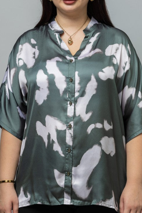 Front Open Short Sleeve Top