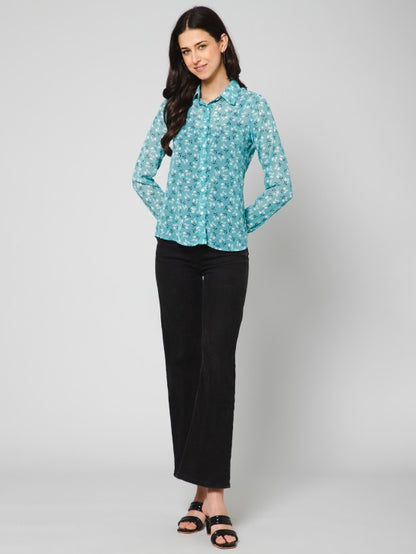 Floral print regular shirt