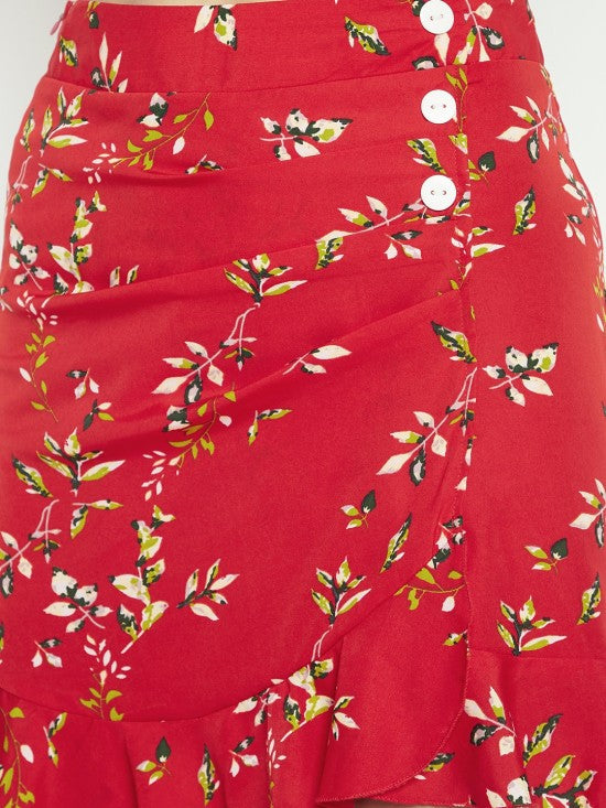 Pleated Wrap Skirt