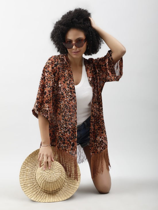 Leopard Print Kimono