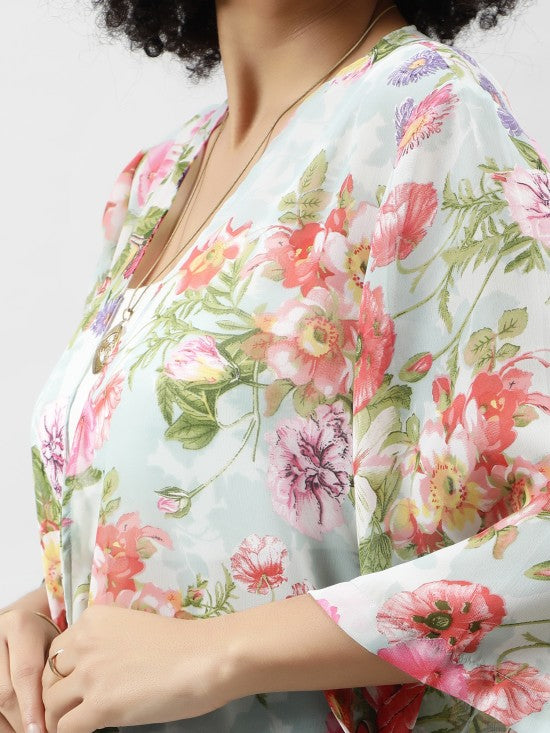 Floral Print Kimono