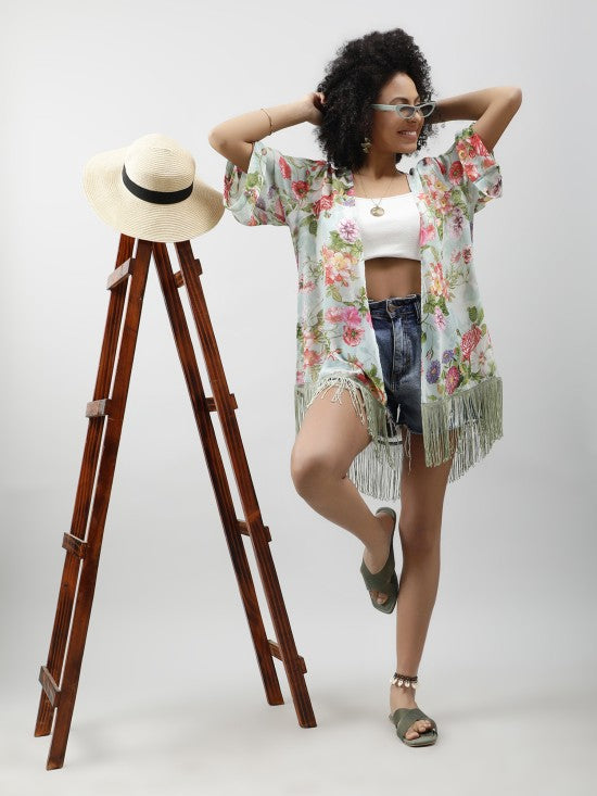 Floral Print Kimono