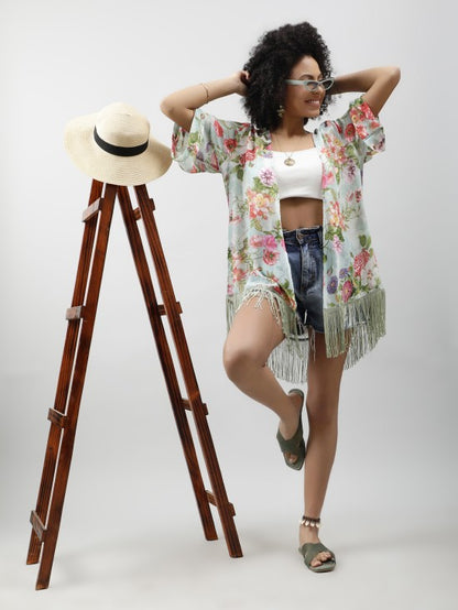 Floral Print Kimono