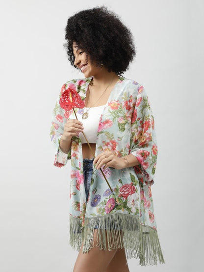 Floral Print Kimono