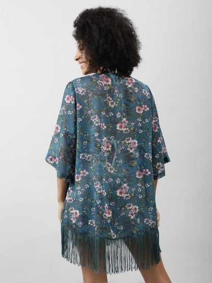 Floral Print Kimono