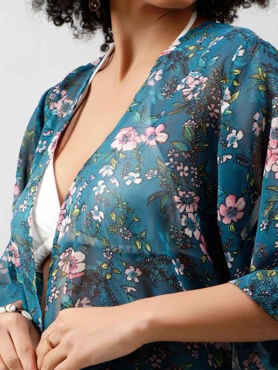 Floral Print Kimono
